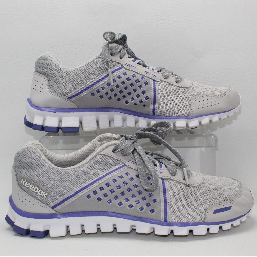 Reebok RealFlex Womens Grey Purple Running Shoes V60348 Size 9